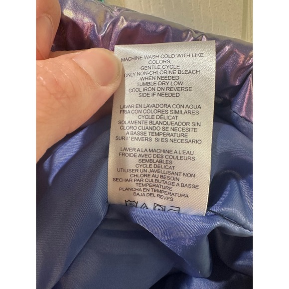 Krush Iridescent Puffer Vest Women's Medium Shimmer Mermaid Quilted Sleeveless - Picture 4 of 9